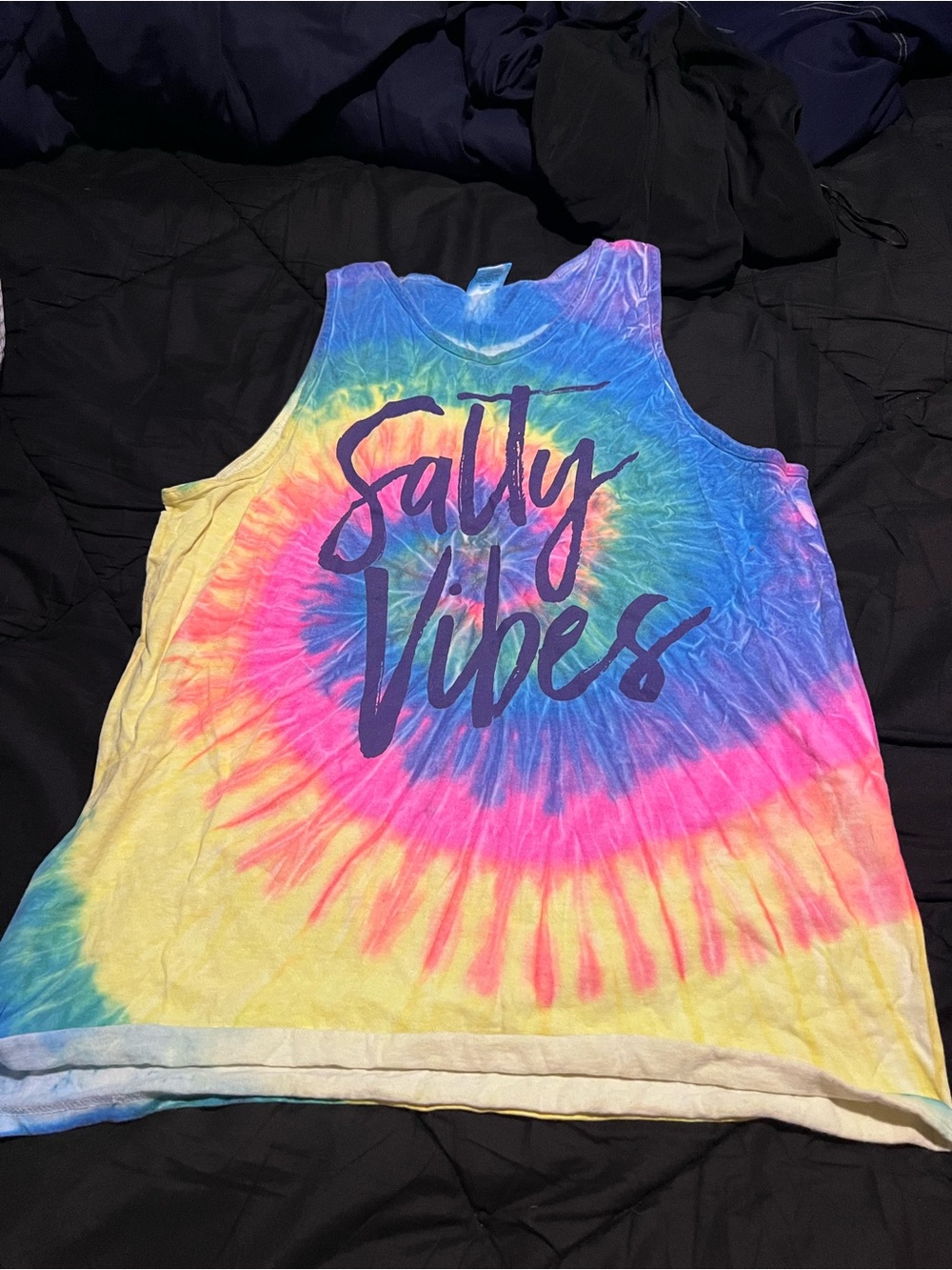Tie-Dye "Salty Vibes" Tank Top - Multicolor